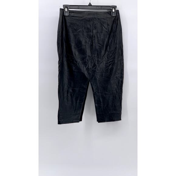 BABATON Women's Black Faux-Leather Side-Zip Cropped Pants SZ 00 - Picture 2 of 9